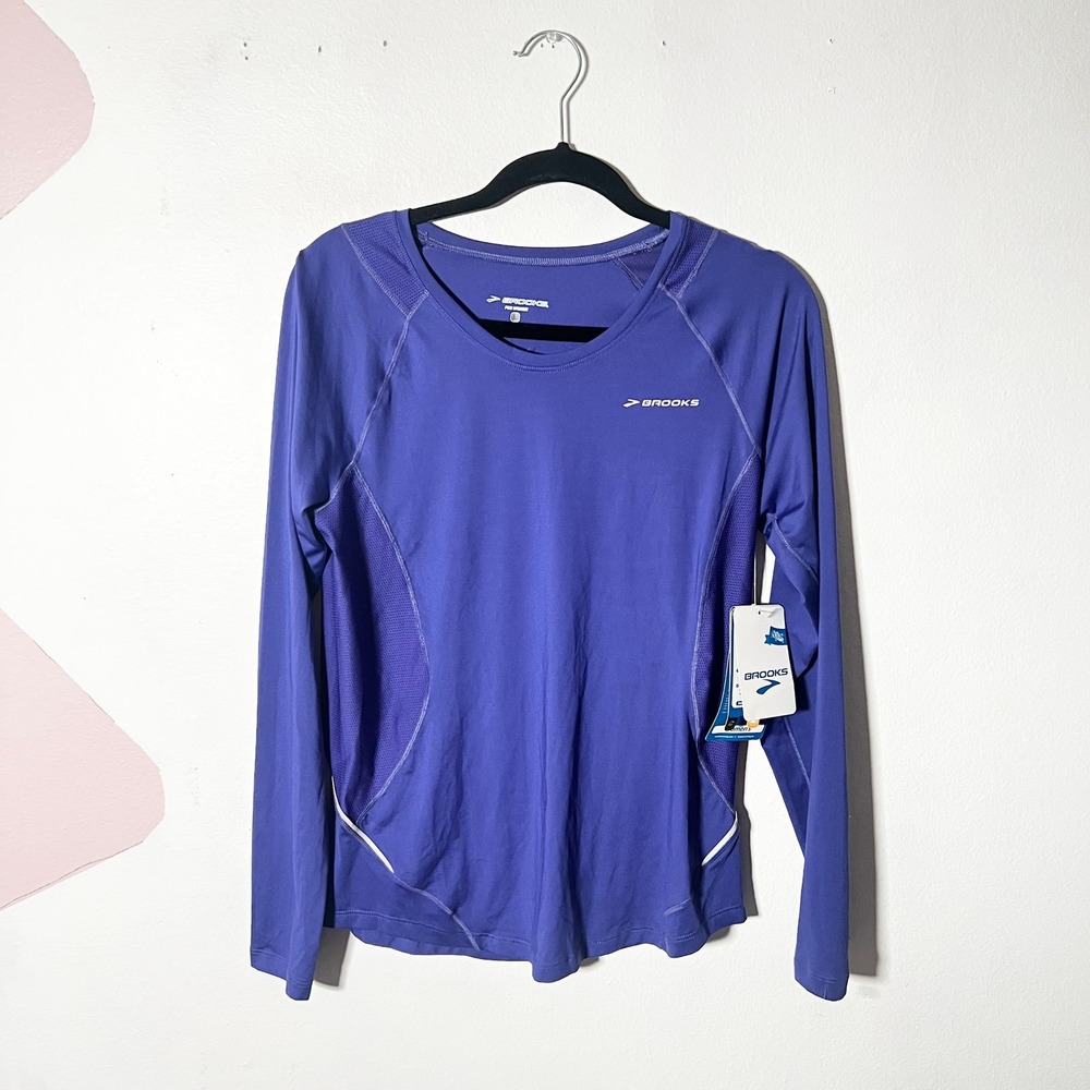 Brooks Running Shirt Women's Large Cobalt Blue Equilibrium Long Sleeve